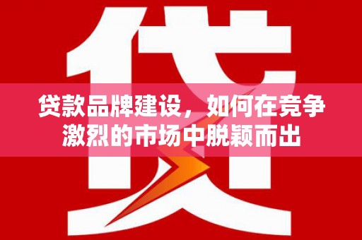 兰山贷款品牌建设，如何在竞争激烈的市场中脱颖而出