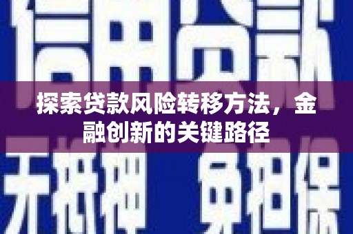 兰山探索贷款风险转移方法，金融创新的关键路径